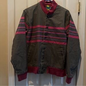 Unisex Vintage Striped Wrangler Jacket - smoke